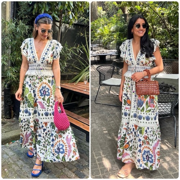 FARM Rio XL Summer Garden Maxi Dress 🌿✨ NWT - Picture 3 of 15